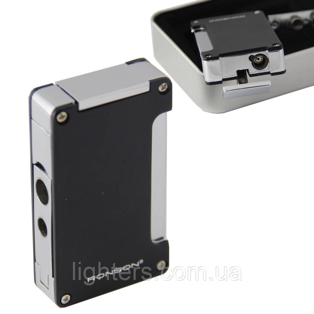 Стильна запальничка Ronson (Black) Window Jet Flame ZR130111