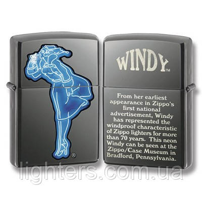 Запальничка Zippo 24482 Collection Windy Black Ice чорна 24482, фото 1