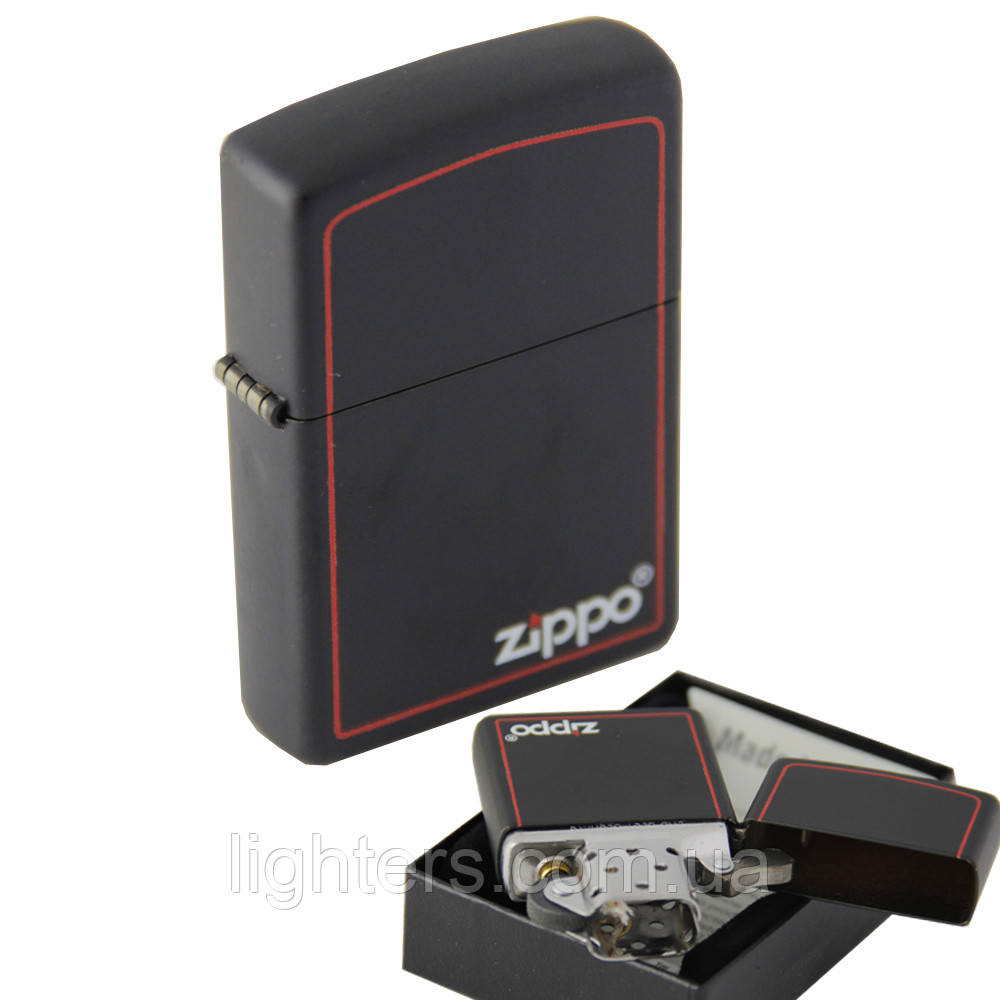 Запальничка бензинова Zippo 218 ZB BLACK MATTE (Чорна матова)., фото 1