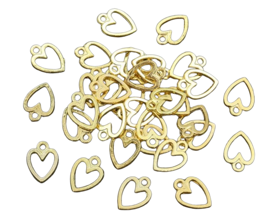 Підвіска Finding Кулон серце рамка Золотистий 11 мм x 8 мм