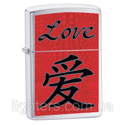 Запальничка Zippo 24263 Chinese Symbol Love сіра 24263, фото 1