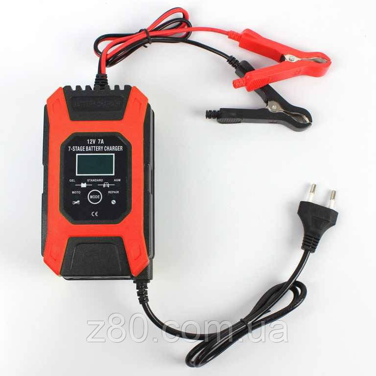 Автоматичний зарядний пристрій 12V 7A для мотоциклетних, свинцево-кислотних, АГМ, гелевих акумуляторів