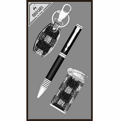 Подарунковий набір кулькова ручка, брелок металевий, запальничка форсунка. ZN195521