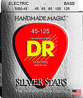 Струны для бас-гитары DR SIB5-45 Silver Stars Coated Electric Bass Strings Med 45 125 IP, код: 6556434