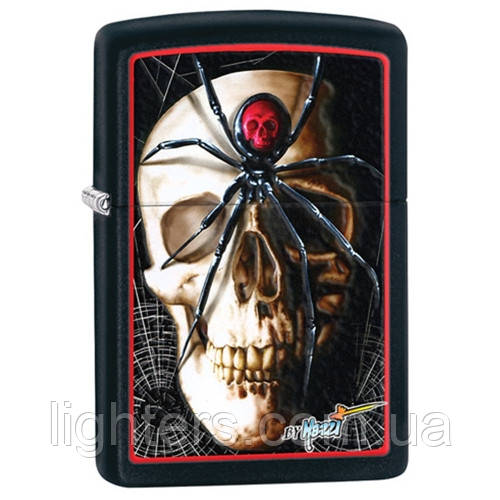 Запальничка Zippo 28627 Mazzi Skull & Spider чорна 28627, фото 1