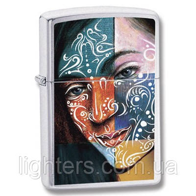 Запальничка Zippo 24404 FACE GIRL сіра 24404, фото 1