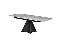 Стол обеденный раскладной Уго TML-879 ребекка грей+черный 160-210x90x76 (керамика/ металл)