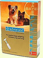 Advocate капли для собак весом от 4 до 10кг,1 пипетка