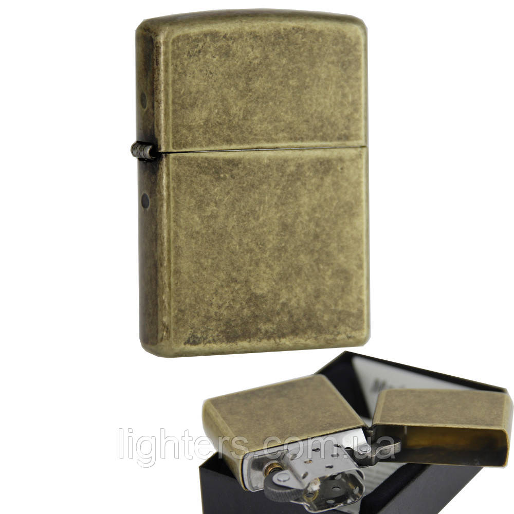 Запальничка Zippo 201FB Antique Brass (Антикварні мідь), фото 1