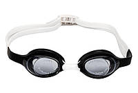Очки для плавания детские Grilong G-168, + беруши, разн. цвета чёрный с белым