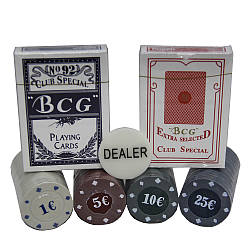 Покерний набір 100 фішок і карти, подарунковій упаковці. PN62008