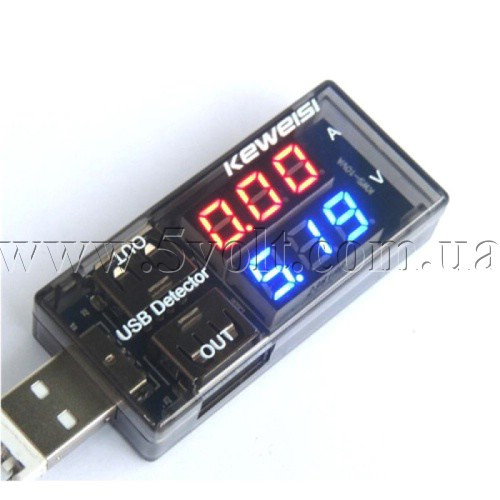 USB-тестер навантаження подвійний LED-дисплей, фото 1