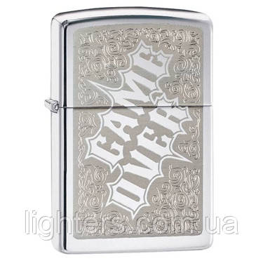 Бензинова запальничка Zippo 28447 GAME OVER сіра 28447, фото 1