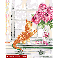 Набір для творчості Картина за номерами Малювання на полотні 40X50 см. "Котик"