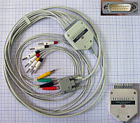 Кабель отведения на ЭКГ для электрокардиографов, кабель пациента, кабель для Юкард 100 на 10 отведений