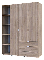 Комплект гардеробных шкафов Гелар с Этажеркой Дуб сонома 3 двери 154,4х49,5х203,4h (42005042)