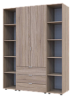 Комплект гардеробных шкафов Гелар с 2 Этажерками Дуб сонома 2 двери 153,9х49,5х203,4h (42005045)