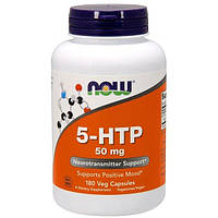 Триптофан NOW Foods 5-HTP 50 mg 180 Veg Caps NOW-00101 GS, код: 7518212