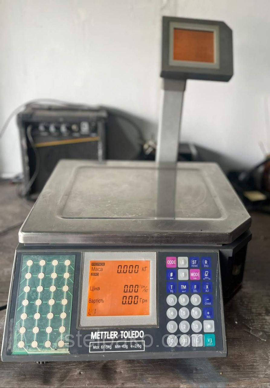 Торгова вага з печаткою етикеток Mettler Toledo Tiger 15d, в робочому стані, Б/у. Нова термоголовка + 2000 грн.