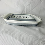 Квадратний силіконовий телескопічний друшляк 22 * 27,5 * 9,5 см, фото 6