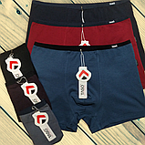 Чоловічі труси боксери Taso бавовна+бамбук тонка гумка 1 шт Розмір L XL XXL 3XL, фото 4