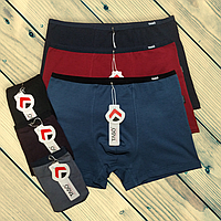 Чоловічі труси боксери Taso бавовна+бамбук тонка гумка 1 шт Розмір L XL XXL 3XL 4XL