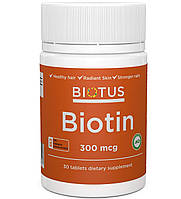 Биотин Biotus Biotin 300 mcg 30 Tabs BIO-530289 TN, код: 7778522