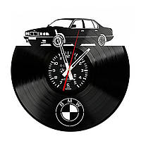 Часы настенные из виниловых пластинок Senator BMW E32 30х30 см Черный Белый ML, код: 7758108