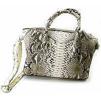 Жіноча сумка Piton Bags зі шкіри пітона 30х21х18 см Сіра (DN32639) TE, код: 5525545
