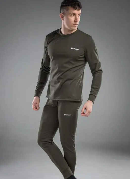 Найкраща армійська оливкова термобілизна Columbia для зими для військовослужбовців з флісу, фото 1