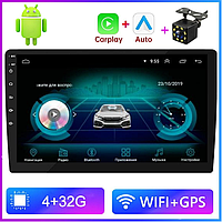 Универсальная магнитола 2 Din K802 9'' 4+32GB Android 13 4 ядра 2 USB-разъема Bluetooth Wi-Fi Carplay + Камера