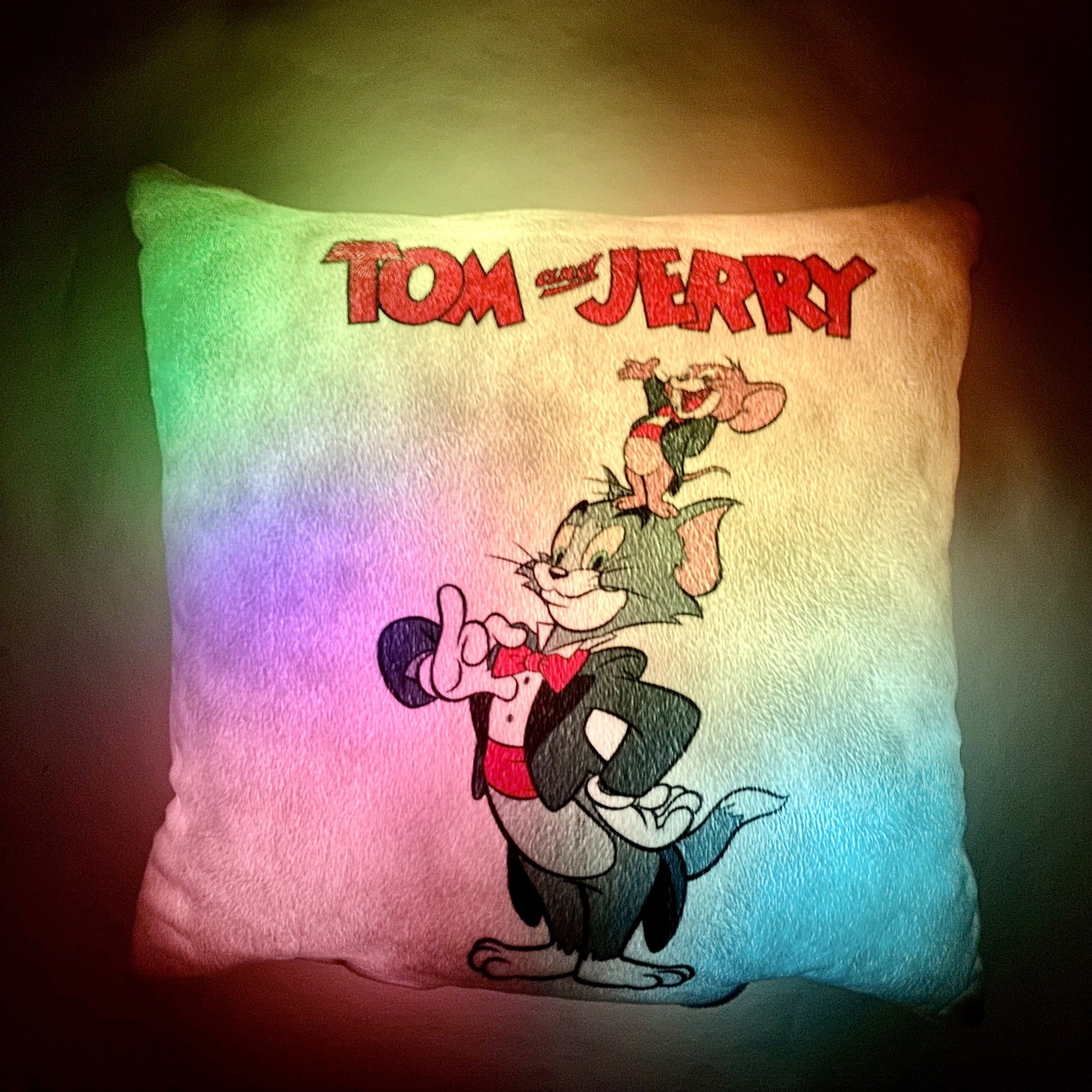 Подушка нічник Tom and Jerry — подушка яка світиться Том і Джеррі — м'яка іграшка подушка нічник