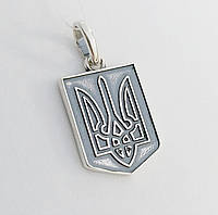 Кулон серебряный "Тризуб - Герб Украины на щите"