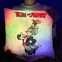 Подушка ночник Tom and Jerry - светящаяся подушка Том и Джерри - мягкая игрушка подушка ночник Мех плюш