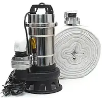 Фекальний насос із подрібнювачем Rosa SWP 2,6 кВт гарантія 3 роки корпус неіржавка сталь + рукав, трос, гайки