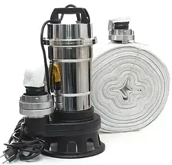 Фекальний насос із подрібнювачем Rosa SWP 2,6 кВт гарантія 3 роки корпус неіржавка сталь + рукав, трос, гайки