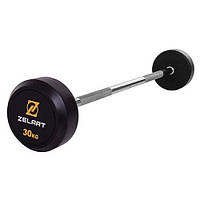 Штанга фиксированная прямая Rubber Coated Barbell TA-2685 Zelart 30кг Черный (58363066)