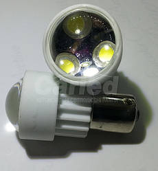 Світлодіодна Автолампа 1156 (P21W) -S25-BA15s3PCS 3W White (180-200Lm) ceramic lamp (з лінзою 90 °)