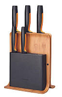 Набор кухонных ножей с бамбуковым блоком Fiskars Functional Form 5 шт (1057552)