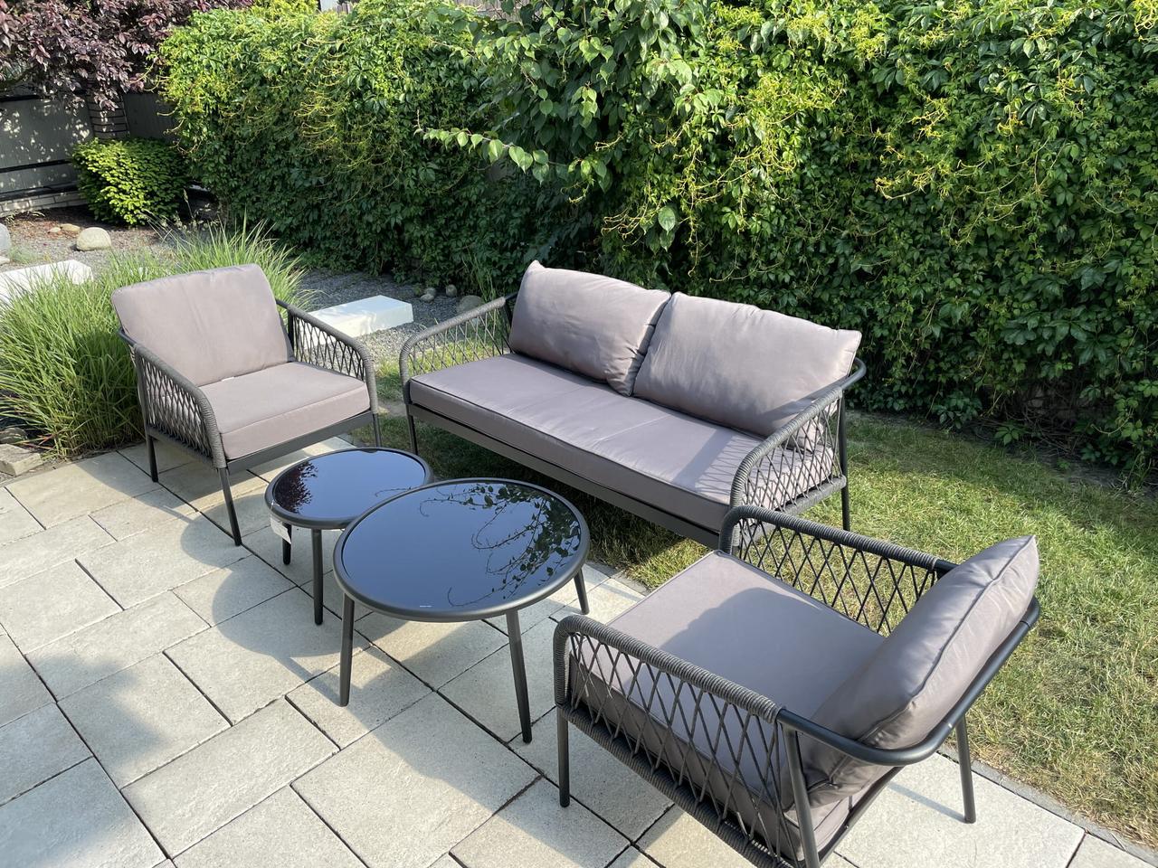 Комплект садових меблів Porto, софа + 2 крісла + 2 столика, алюмінієвий