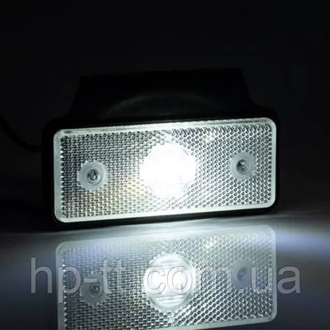 Ліхтар габаритний Fristom MD-013 B+K LED білий на кронштейні з проводом, фото 2