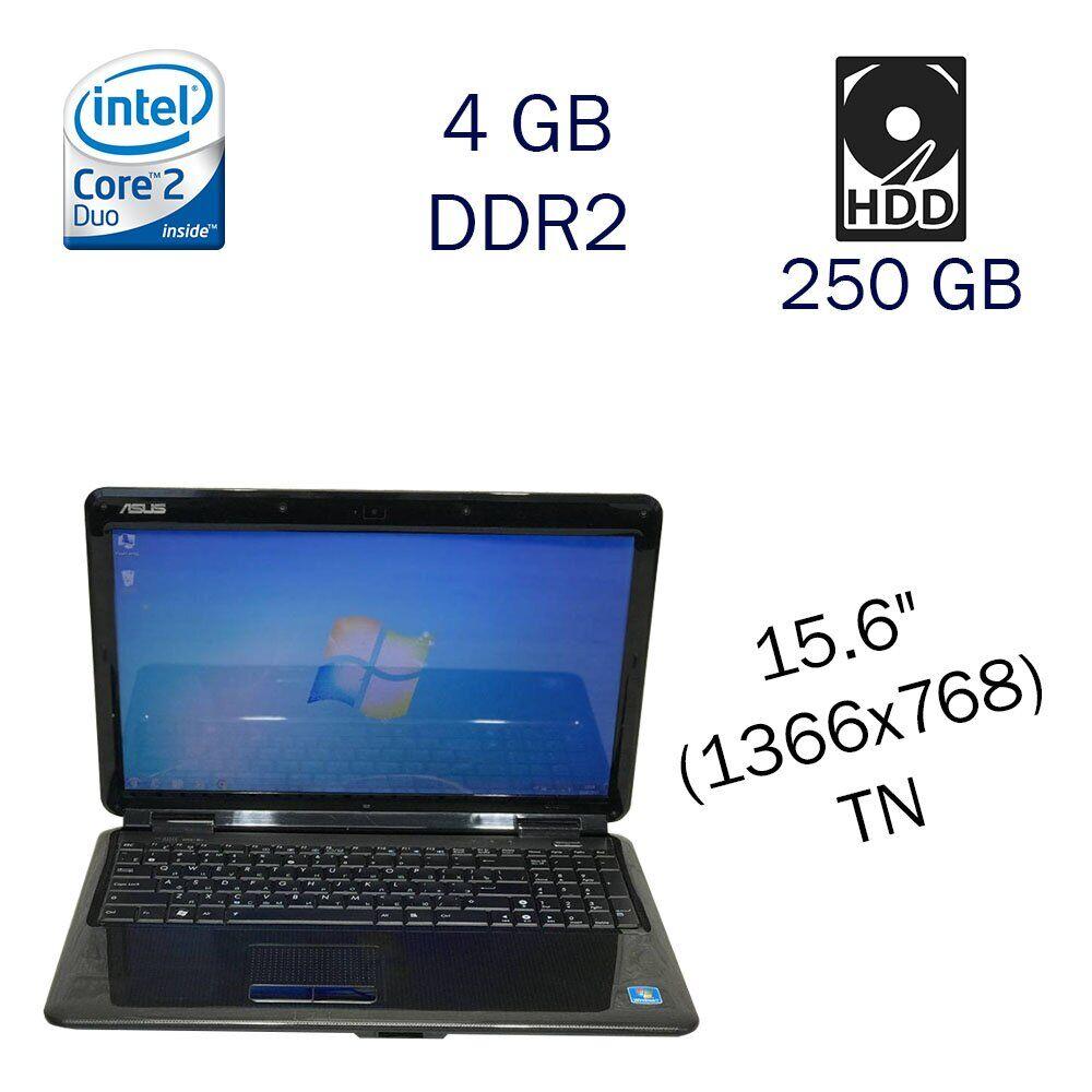 Ноутбук Asus K50IJ / 15.6" (1366x768) TN / Intel Core 2 Duo T6600 (2 ядра по 2.2 GHz) / 4 GB DDR2 / 250 GB HDD