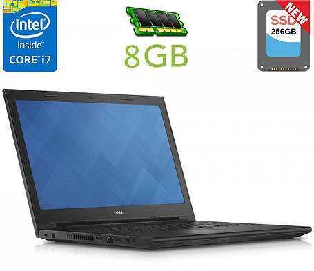 Ноутбук Б-клас Dell Inspiron 3543/15.6"/Core i7 2 ядра 2.4GHz/8GB DDR3/256GB SSD NEW/HD Graphics 5500/Webcam, фото 1