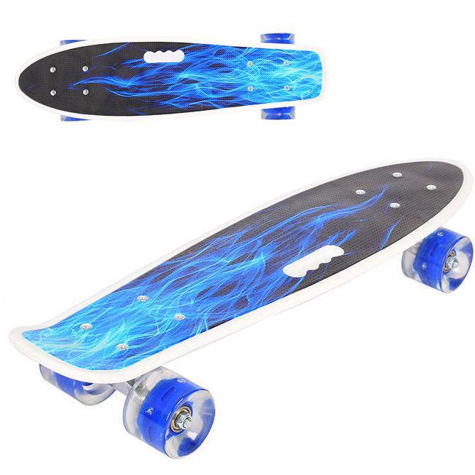 Скейт (пінні борд) Penny board (дека з ручкою, колеса світяться) ТМ Best Board арт. C 70822/3