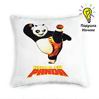 Подушка нічник Панда Кунг Фу світна подушка Panda Kung Fu — м'яка іграшка подушка нічник — подарунок