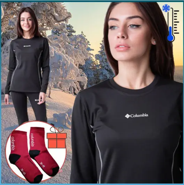 Зігрівальна термобілизна жіноча columbia для зими з флісу+ шкарпетки у подарунок, фото 1