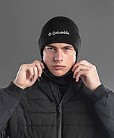 Мужская зимняя шапка Columbia, черная шапка коламбия. Универсальный размер 54-58.