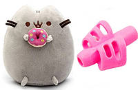 Силиконовая насадка для коррекции письма розовый и мягкая игрушка кот с пончиком VOLRO Пушин AG, код: 7437787
