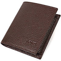 Стильний чоловічий гаманець невеликого розміру із натуральної шкіри BOND коричневий