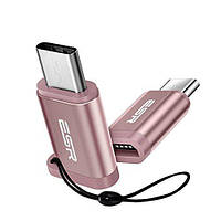 Переходник Micro USB к USB-C Esr Розовый 3291378 EJ, код: 1850439